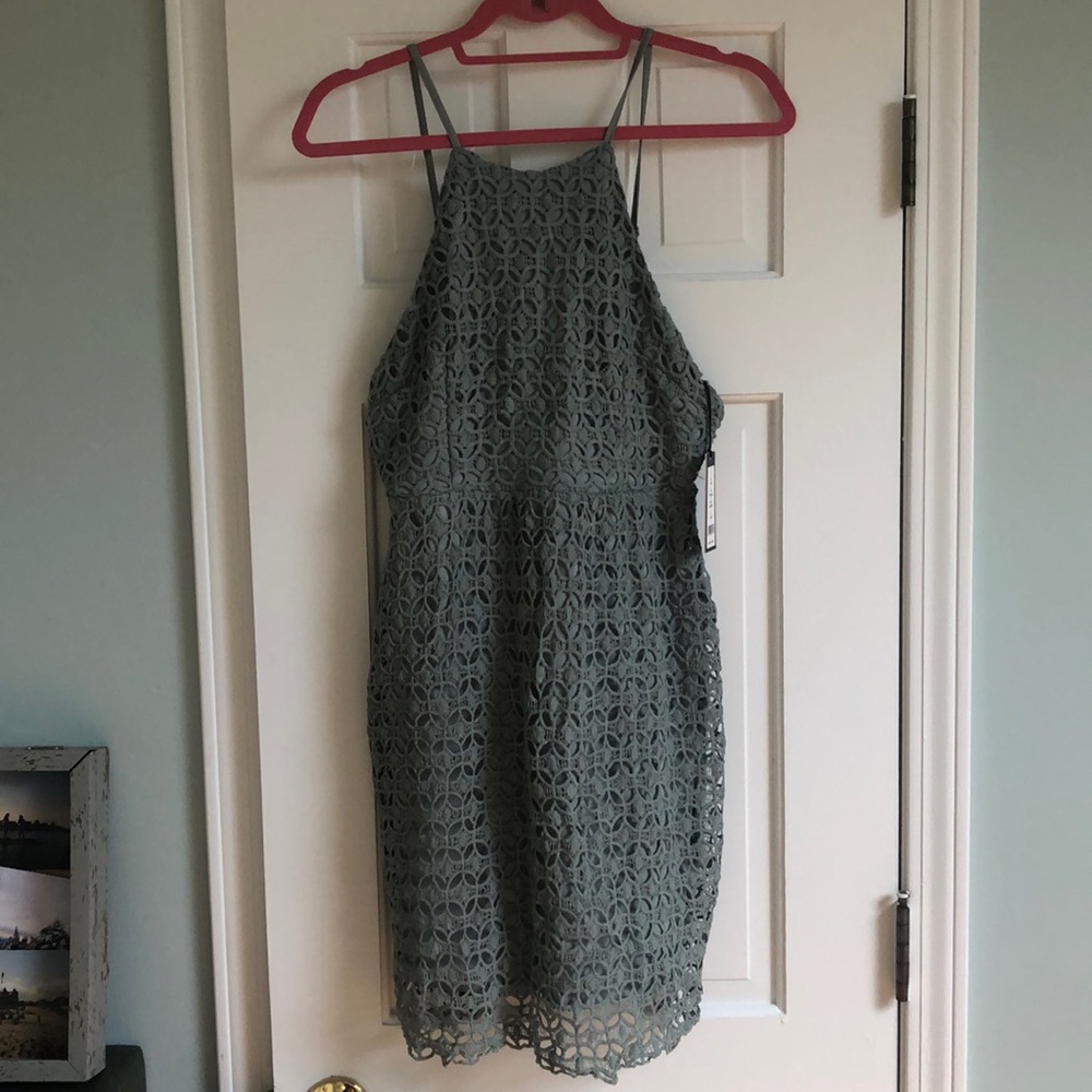 Blue-Gray Eyelet Party Dress - NWT